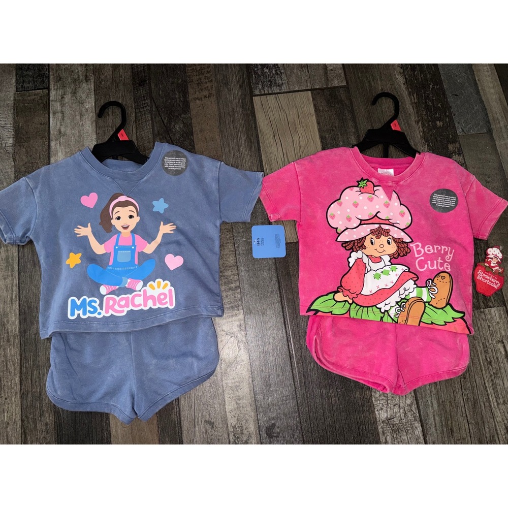 Toddler girl ms Rachel and strawberry shortcake outfit sets 2T